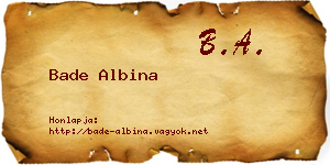 Bade Albina névjegykártya